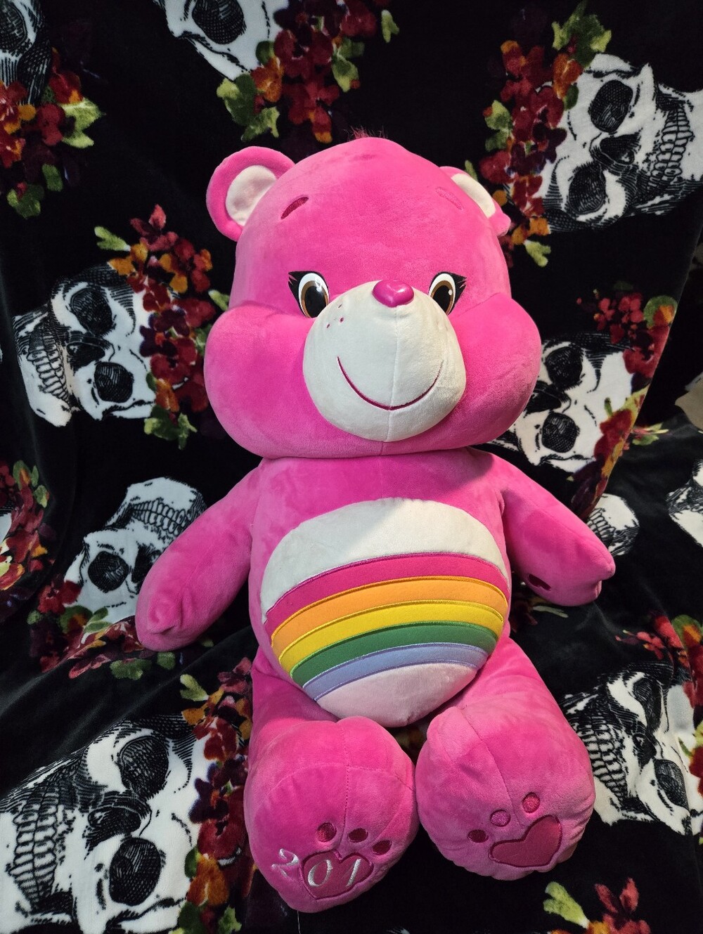 Care Bears Bright Pink Rainbow Belly Plush 32"